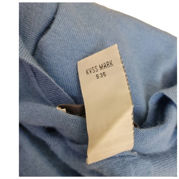 Eric Bompard 100% Cashmere Soft Cardigan V-Neck Classic Front Patch Pockets Blue - Picture 12 of 12